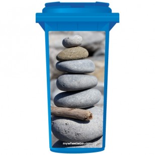 Stack Of Pebbles At The Beach Wheelie Bin Sticker Panel